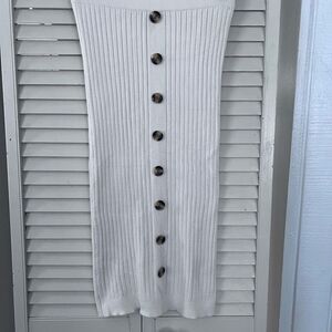 Elegant White Button-Down Skirt